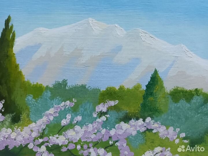 Картина маслом Горный пейзаж, горы