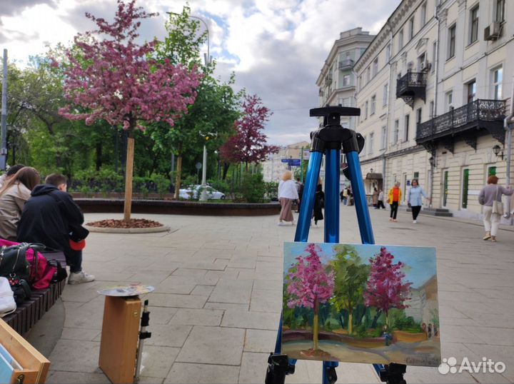 Картина маслом городской пейзаж Москва