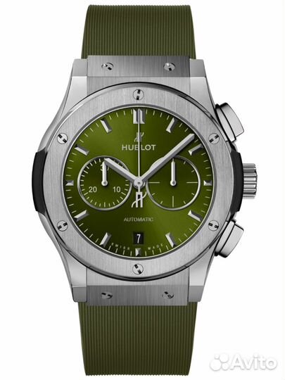 Hublot classic fusion chronograph titanium green 4