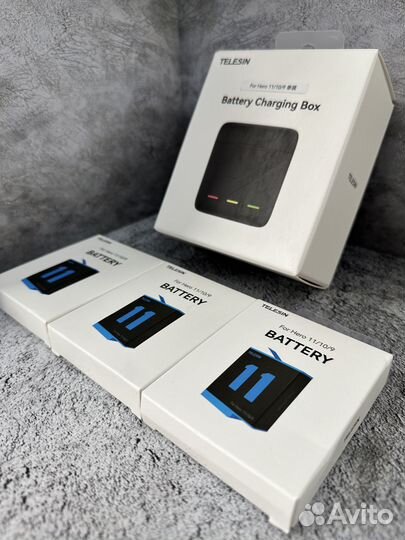 Аккумулятор + зарядка для GoPro 11/10/9 Telesin 4