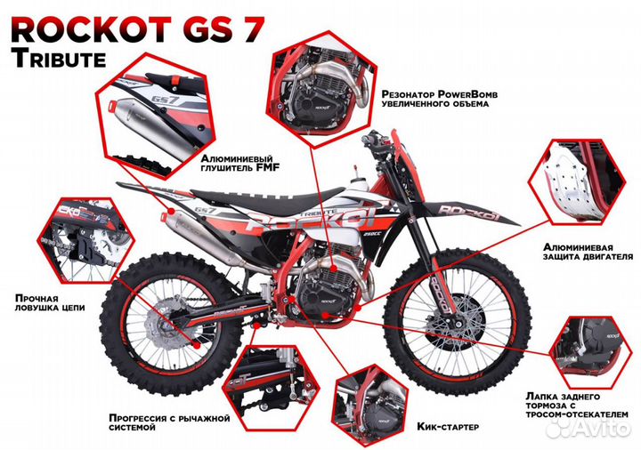 Мотоцикл rockot GS 7 Tribute (172FMM-5)в рассрочку