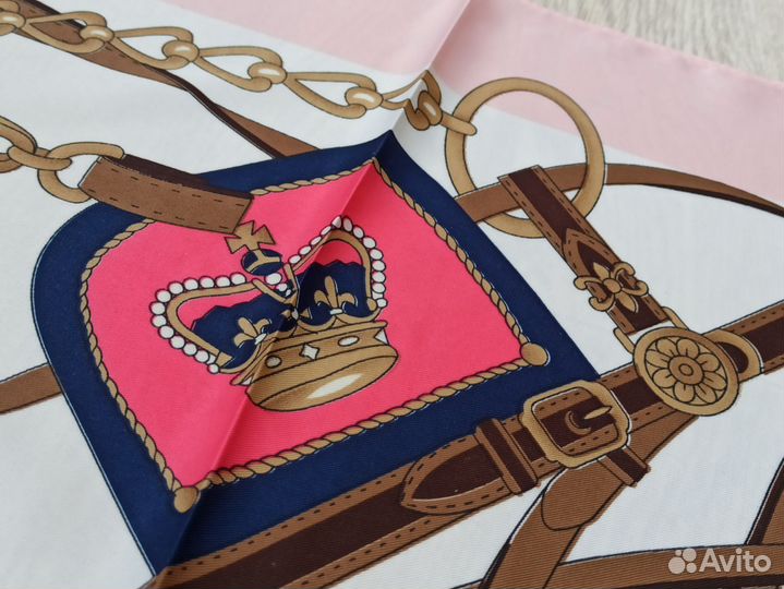 Розовый Шаль платок Hermes Шелковый