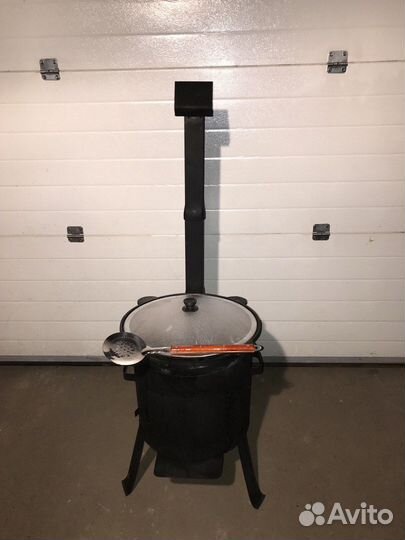 Комплект казан чугунный 12 литров и печь с трубой