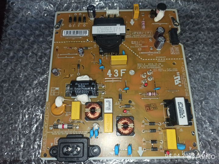 LGP43DJ-17F1(плата блока питания тв LG)