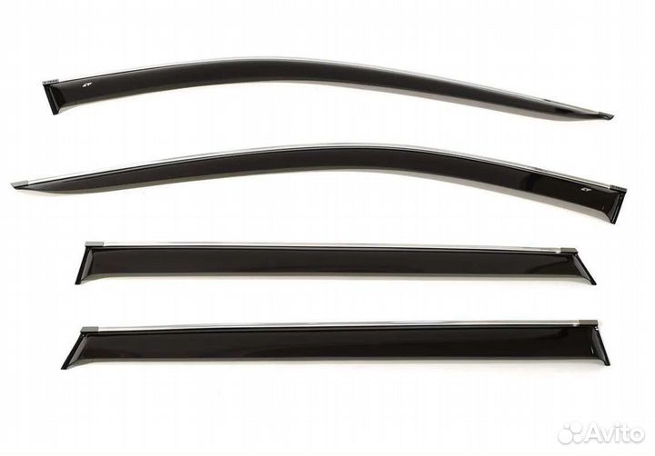 Дефлекторы Geely Monjaro с хром молдингом