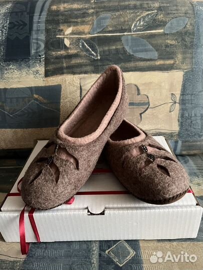 Тапочки из натурального войлока ручная работа