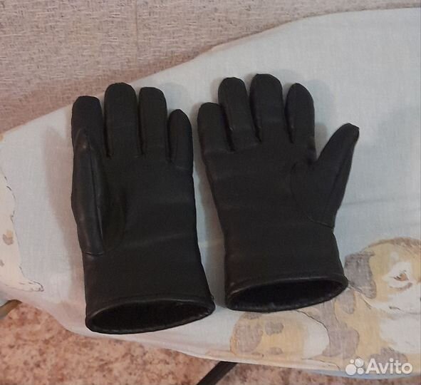 Мужские кожаные перчатки, утеплённые