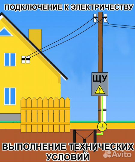 Подключение электричества Монтаж сип,трубостоек