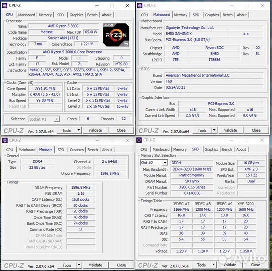 Ryzen 5 / Gigabyte B450 Gaming X / 32GB / SSD 256G