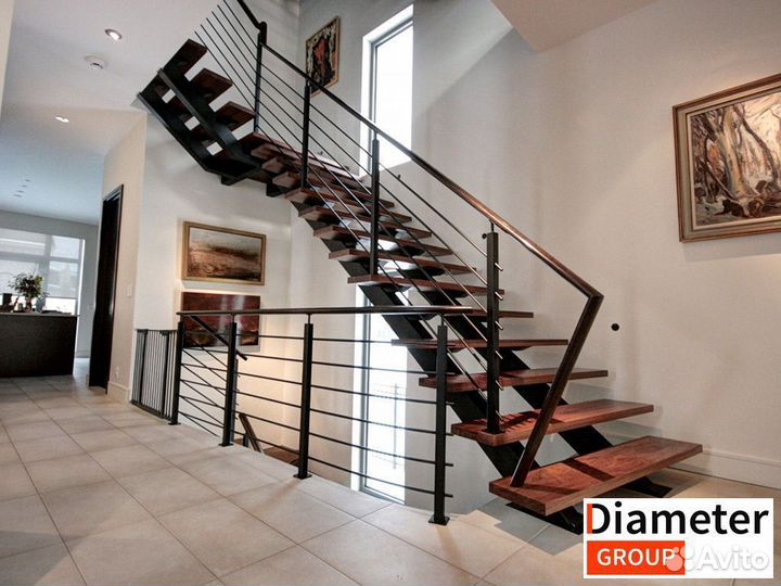 Прочная лестница с поворотом 180 градусов