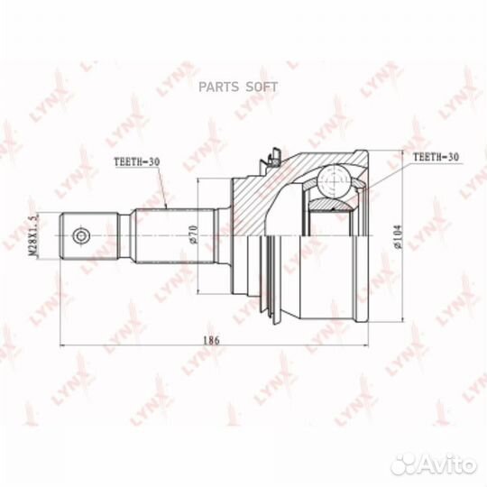 Lynxauto CO7544 шрус наружный перед прав/лев