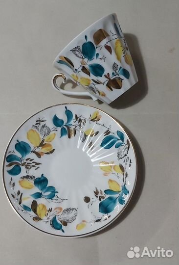 Чашка с блюдцем фарфор лфз