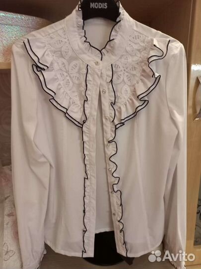 Блузка, рубашка белая, нарядная, парадная