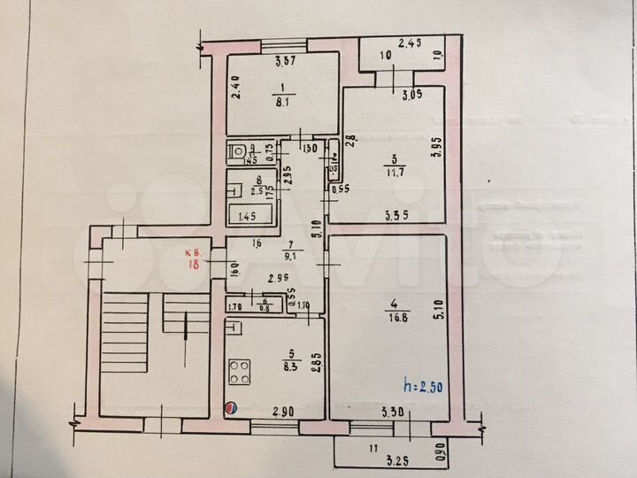 3-к. квартира, 58,9 м², 1/5 эт.