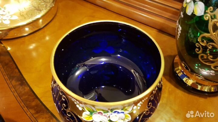 Ваза кофетница Богемия. Смальта