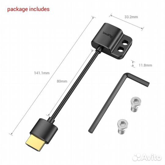 Адаптер SmallRig 3019 Ultra Slim 4K hdmi (A - A)