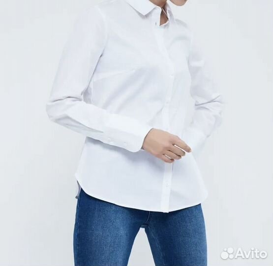 Блузка рубашка белая классическая Zarina