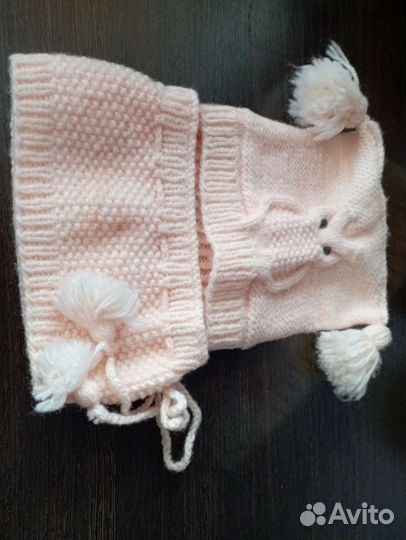 Комплект шапка и шарф для девочки