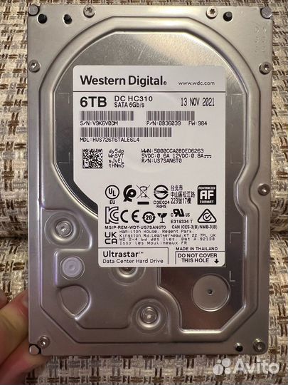 Жесткий диск Western Digital Ultrastar, 6 Тб