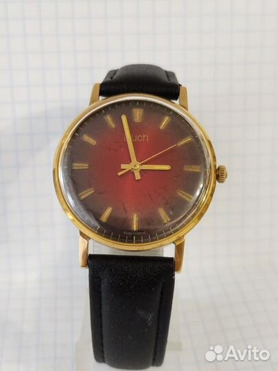 Часы Луч Де Люкс Ультра тонкий СССР Позолоченные