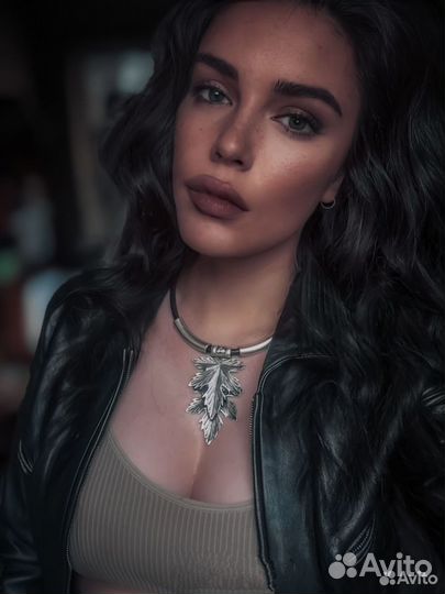 Колье Пробитое серьги и кольца с посеребрением