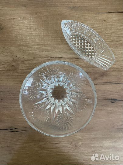 Советский хрустальный салатник