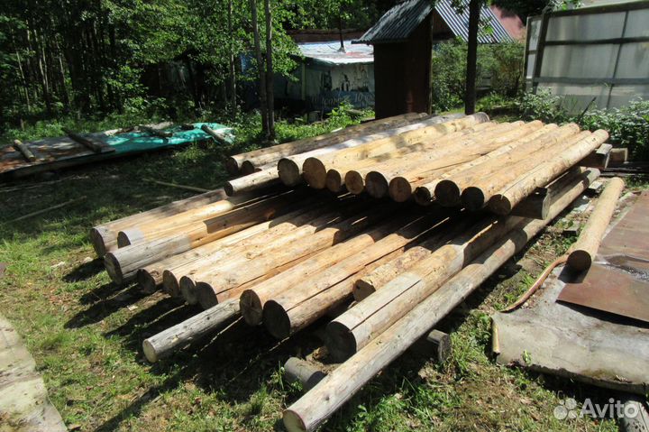 Бревна стоительные ошкуренные