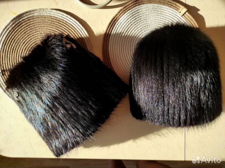 Норковая шапка женская новая из норки с ушками
