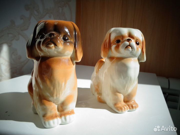 Фарфоровая статуэтка пекинес лфз