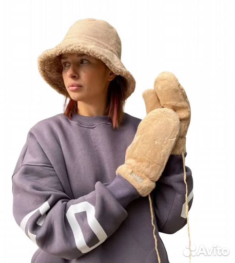 Варежки женские меховые