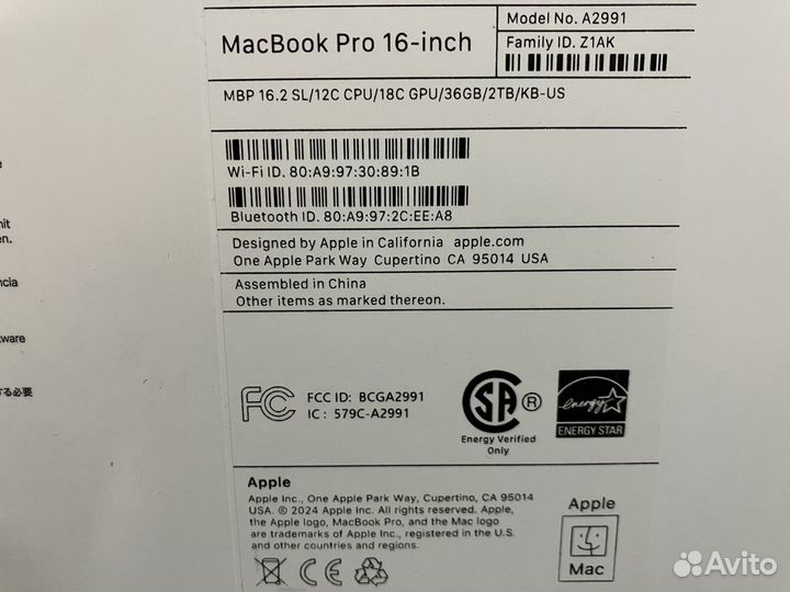 Новый MacBook Pro 16 Late 2023 M3 Pro 36GB 2TB Sil