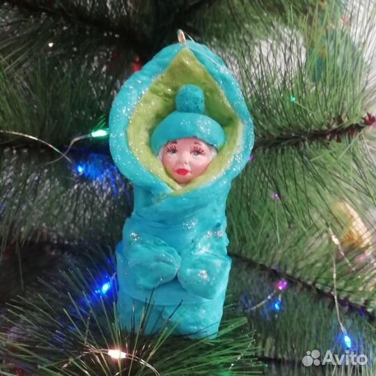 Ватная игрушка на елку