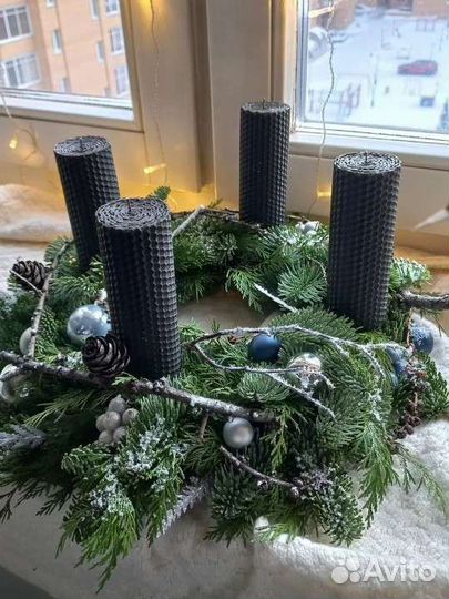 Венок новогодний рождественский из ели