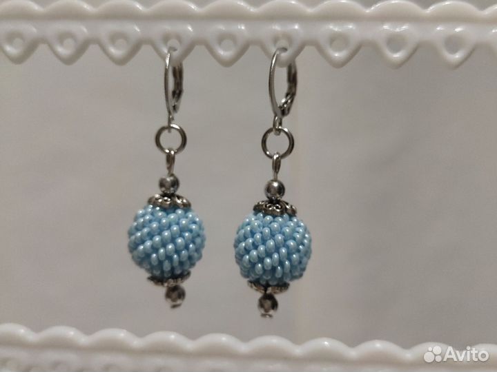 Серьги из бисера, ручная работа