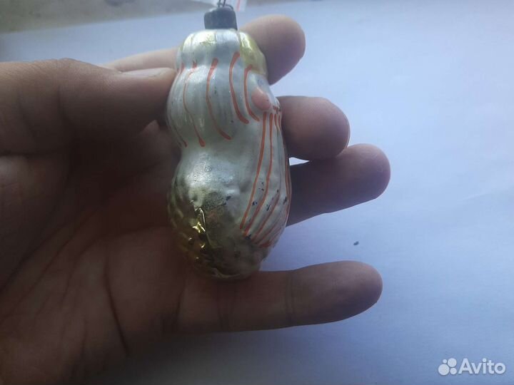 Редкая ёлочка СССР дед мороз стекло