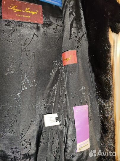 Шуба норковая с капюшоном 44