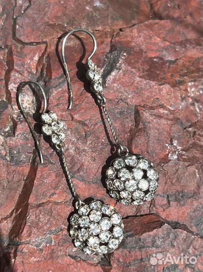 Серебряные серьги 875 пробы, винтаж