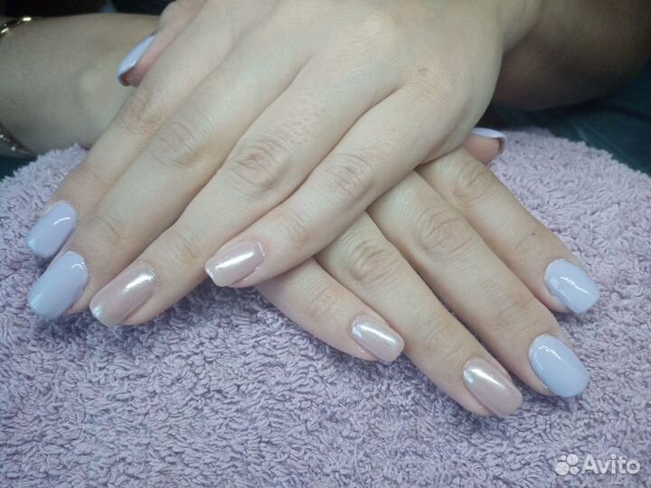 Наращивание, шелак ногтей на дому