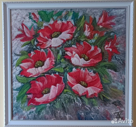 Картина маслом цветы