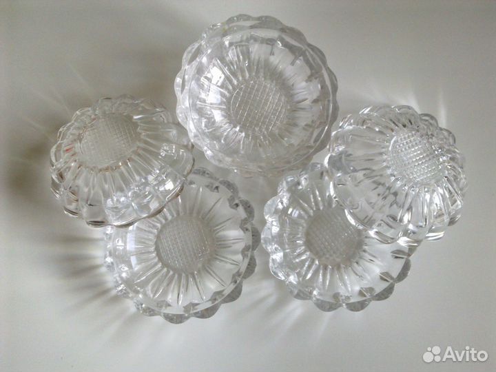 Розетки/подсвечники, хрусталь, винтаж, СССР, 1960