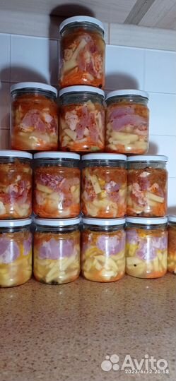 Консервы: картофель с мясом тушëные/ суп с мясом