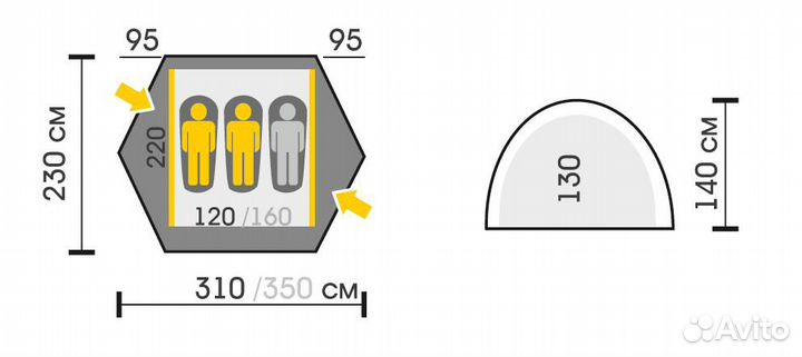 Палатка трехместная Talberg marel 3