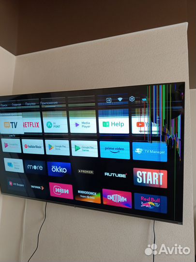 Телевизор SMART tv с вайфаем бу 65 дюймов