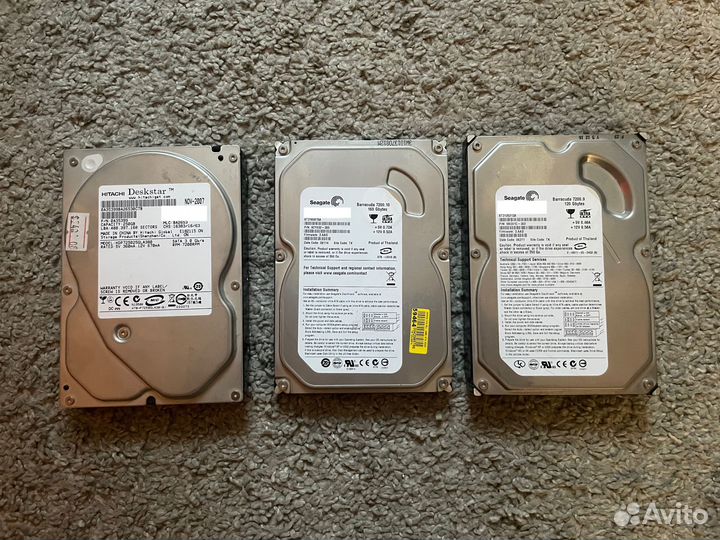 Жёсткие диски 120, 160 гб IDE, 250 гб SATA