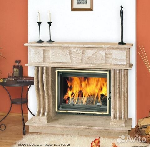 Камин из мрамора, облицовка, полки