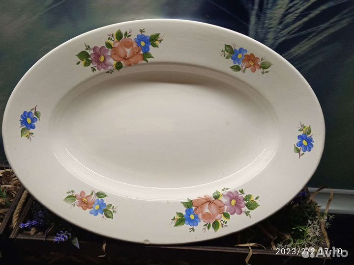 Блюдо большое овальное. Конаково времён СССР