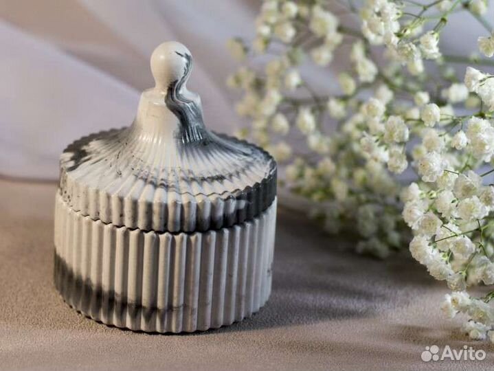 Свеча Шкатулка эко Кокосовый воск