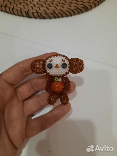 Чебурашка из бисера, амигуруми, новый