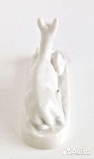 Фарфор статуэтка Олененок СССР Вербилки позолота