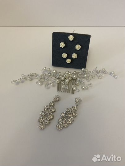 Бижутерия. Гребень, серьги, шпильки